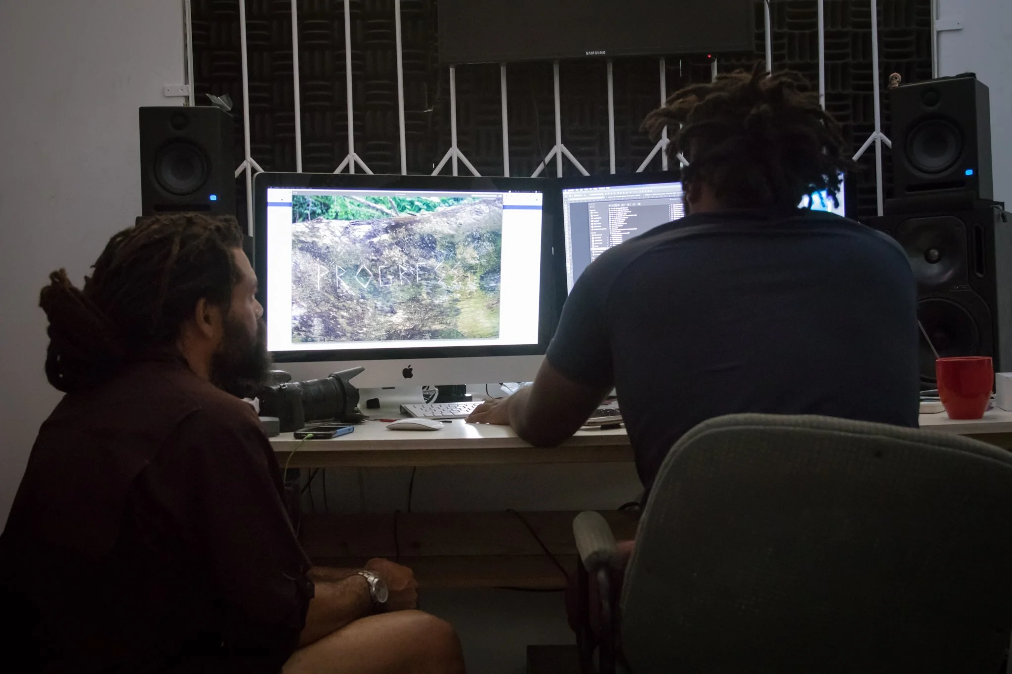 Norris Francois Jr editing a project