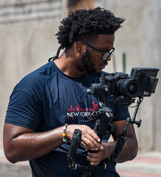 Norris Francois Jr working behind the camera